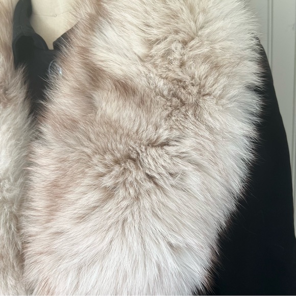 Fox Fur Collar Adjustable Scarf Tan Blend Plush - Picture 4 of 7